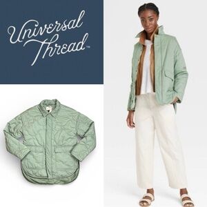 UNIVERSAL THREAD SAGE GREEN QUILTED LIGHTWEIGHT UTILITY **NWT**